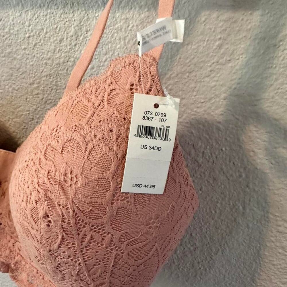 Pink lace bralette with adjustable - Picture 2 of 3